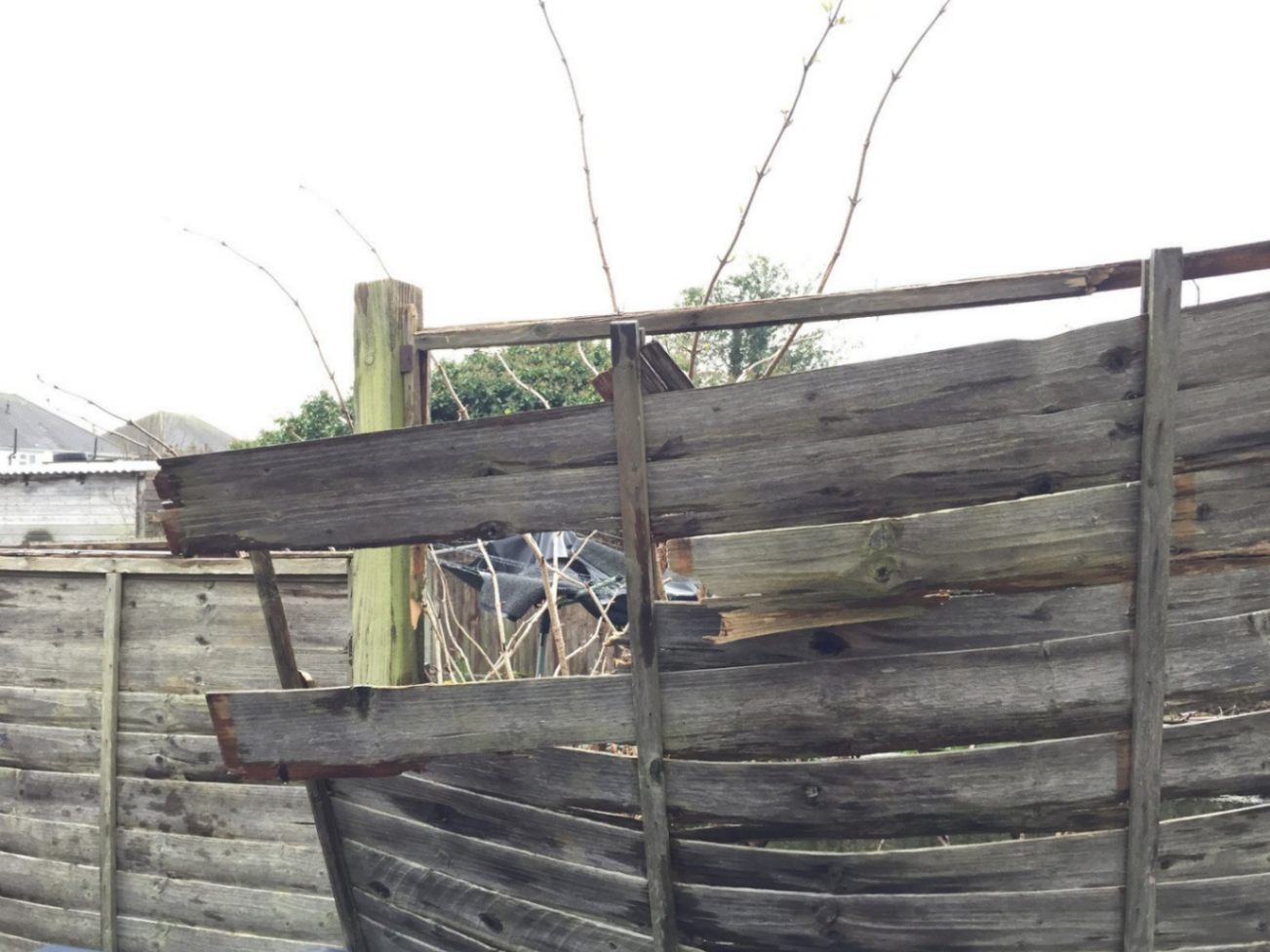 Damaged Wood Fence in Sooke, BC