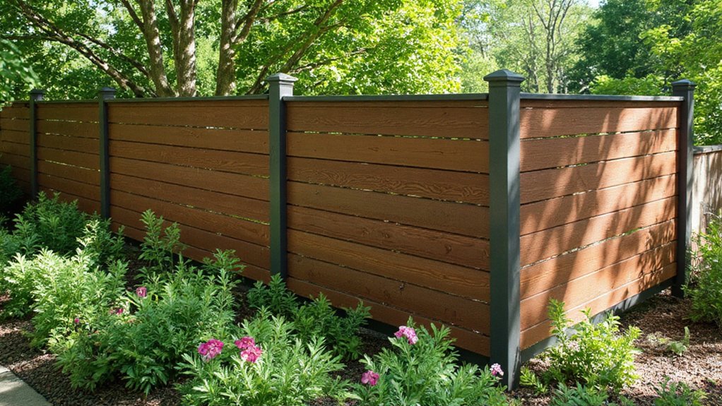 Composite privacy fence offering durability with a modern residential design