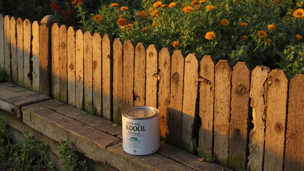 Wood fence affected by weather exposure and natural aging over time