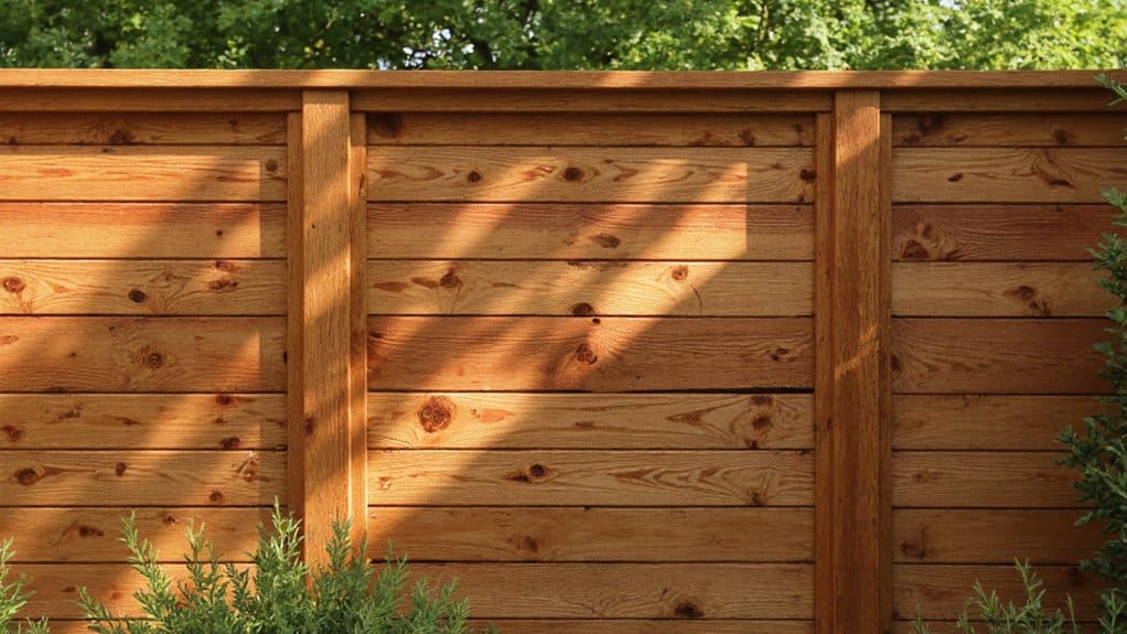 Natural wood privacy fence enhancing backyard appearance and property value