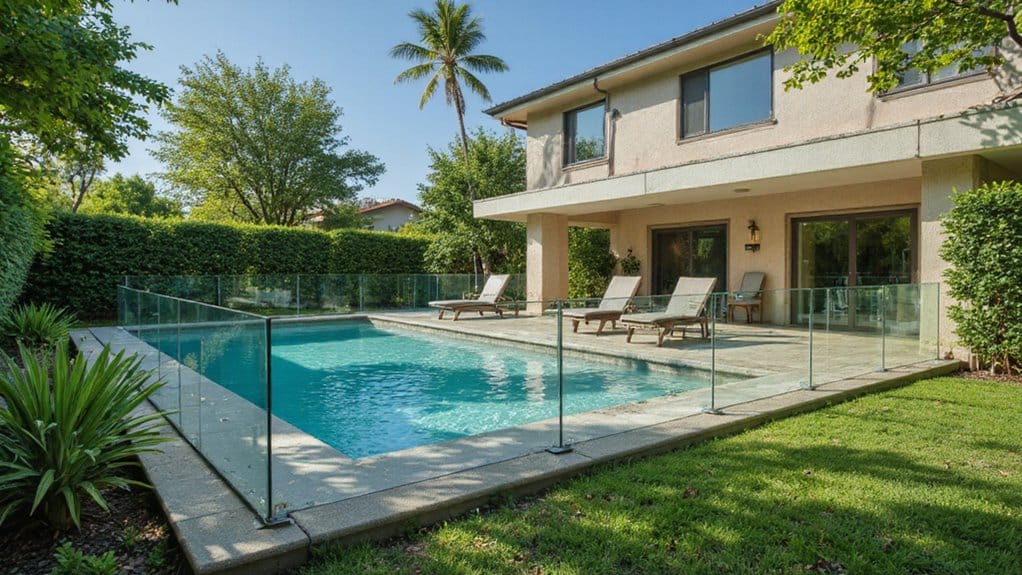 Modern glass pool fence enhancing backyard safety and outdoor design