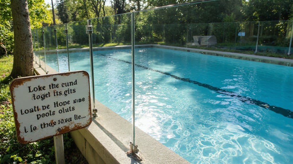 Pool fence height and safety regulation compliant backyard installation