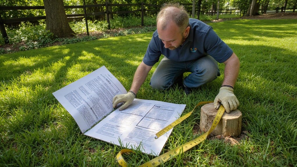 Property deed and boundary lines used to plan fence installation
