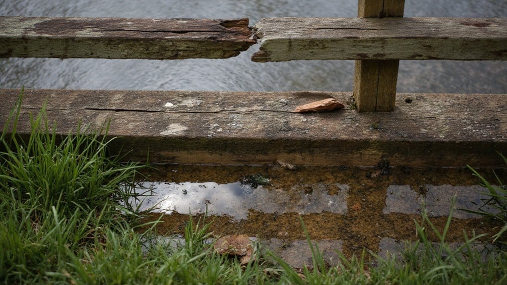 Wood fence showing effects of rain and sun exposure over time