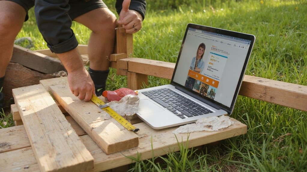 Homeowner reading customer reviews before choosing fence installers