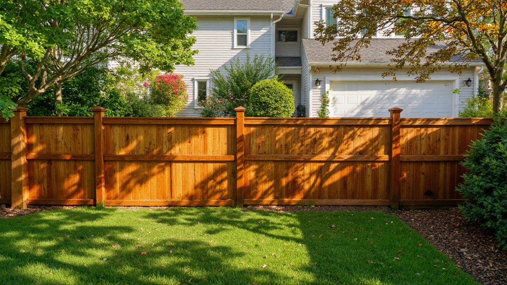 home with newly installed fence increasing property value and security