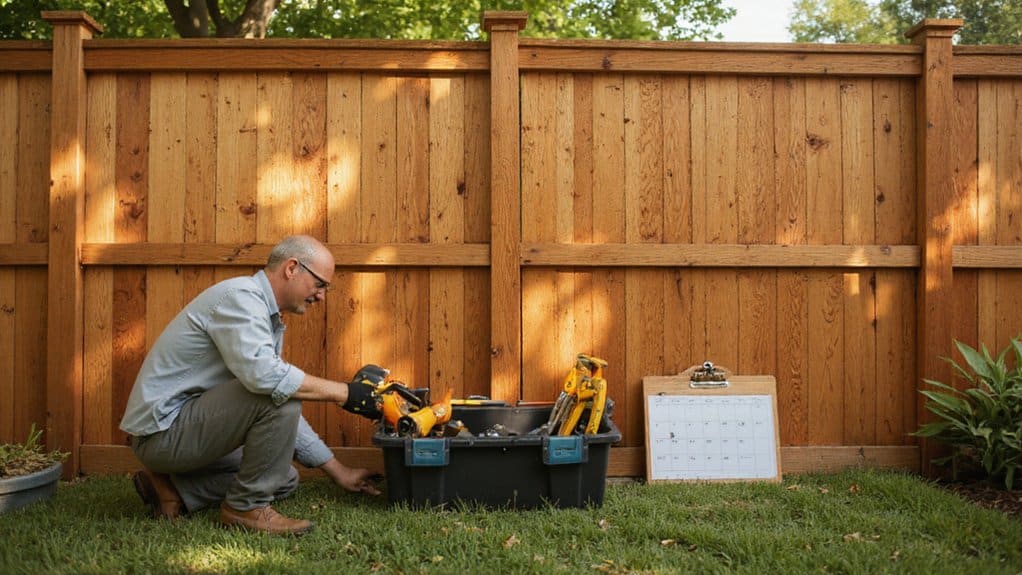 Fence maintenance inspection showing aftercare support for installed fencing