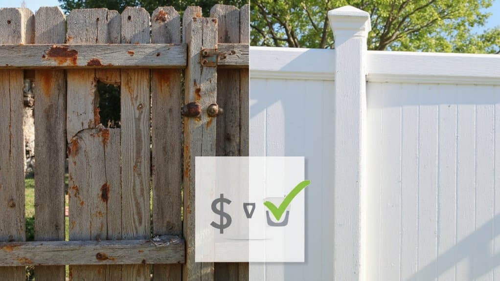 comparison of repairing a damaged fence versus installing a new fence