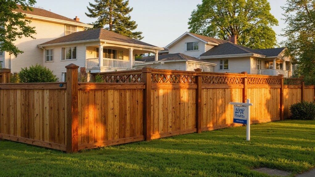 residential neighborhood with different fence styles affecting property value