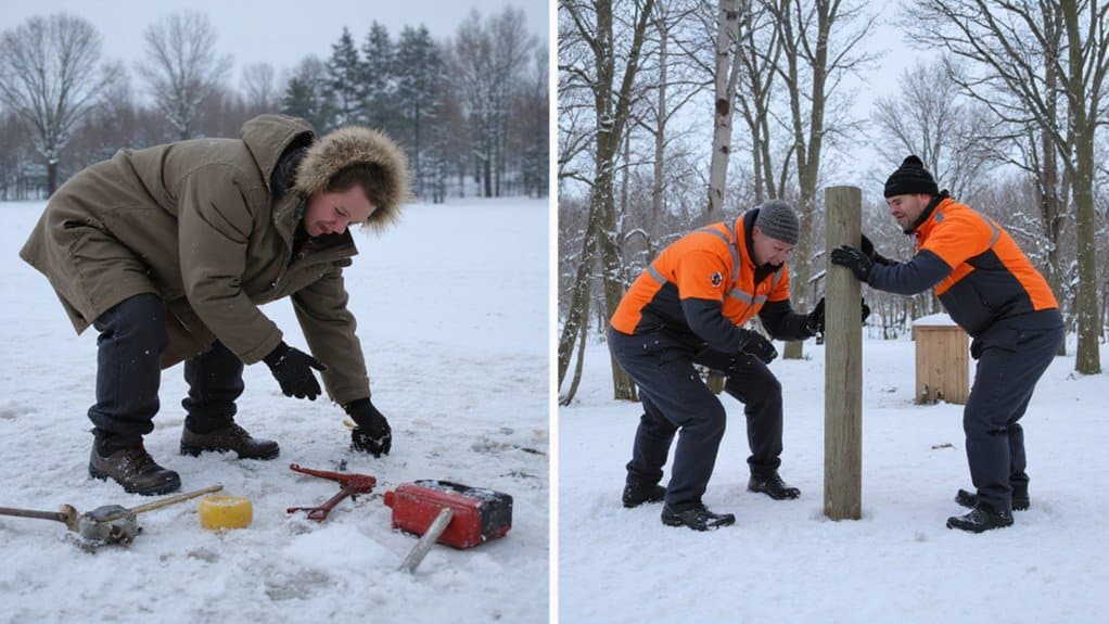 Comparing DIY and professional fence installation in winter