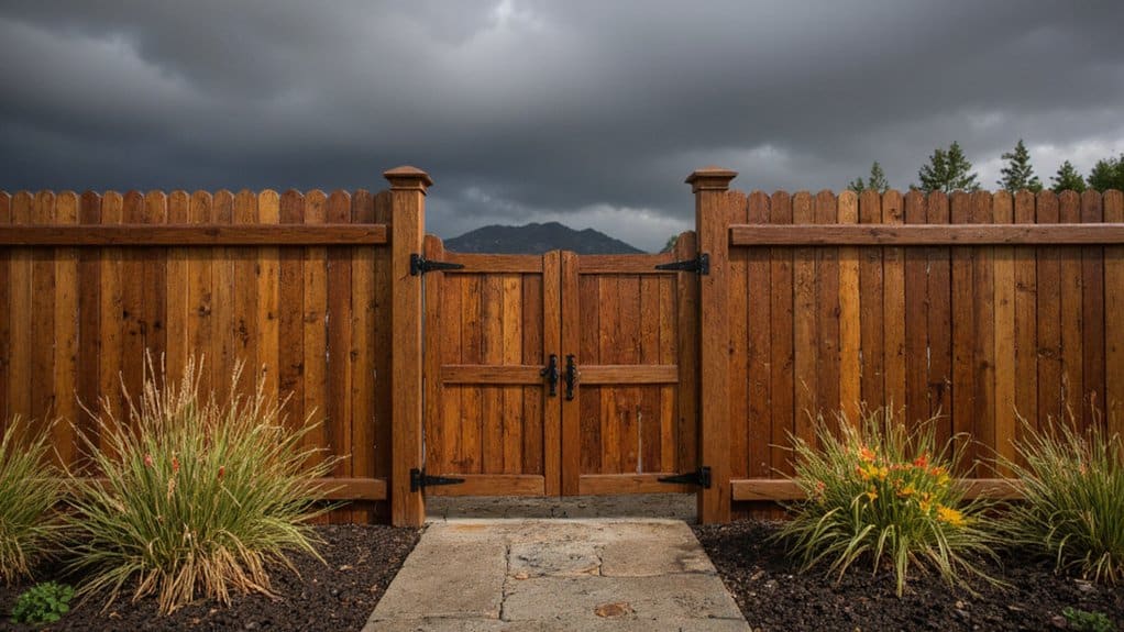 Plants and barriers used to protect fence from wind and moisture