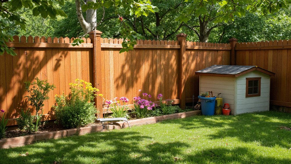 Routine maintenance of a backyard fence to keep it safe and secure for children