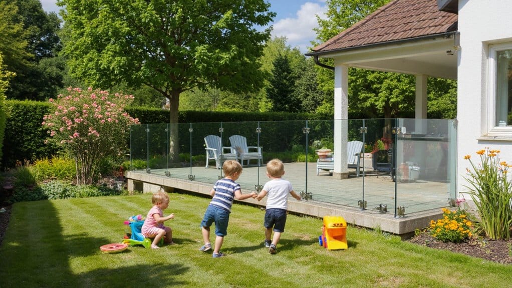 Backyard fence with clear visibility for supervising children while they play