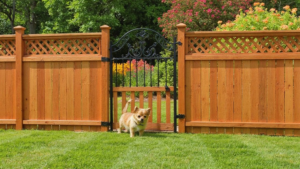 Durable backyard fence with the right height to keep small dogs safely contained