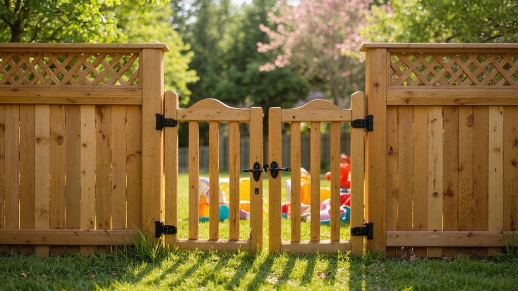 Self-closing backyard gate with a child-resistant lock for added safety