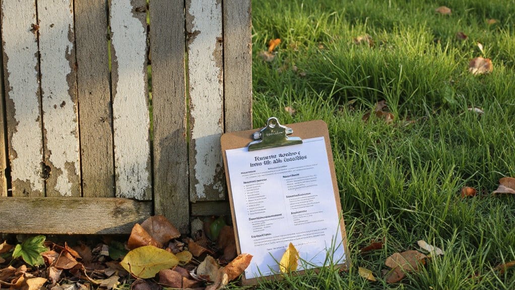 Residential fence installed according to local fence regulations and property boundary guidelines