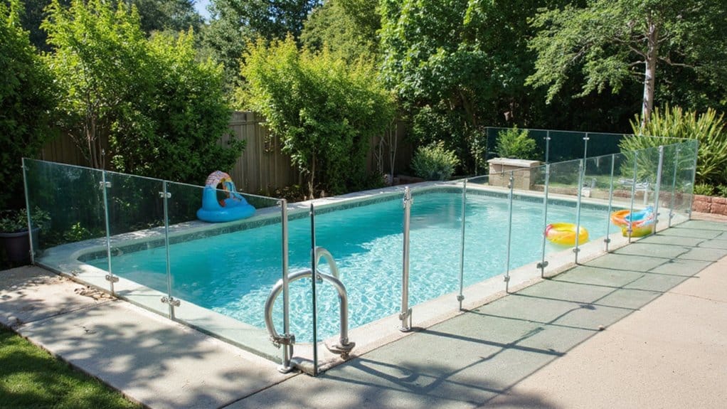 Residential pool fence with safe height, spacing, and secure gate