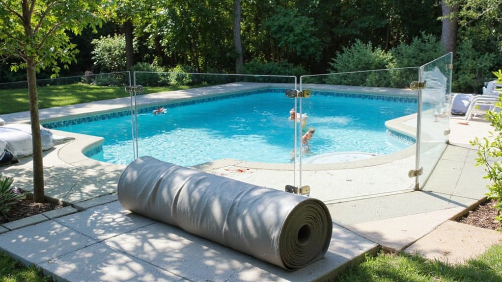 Pool fence creating a safety barrier around a swimming pool