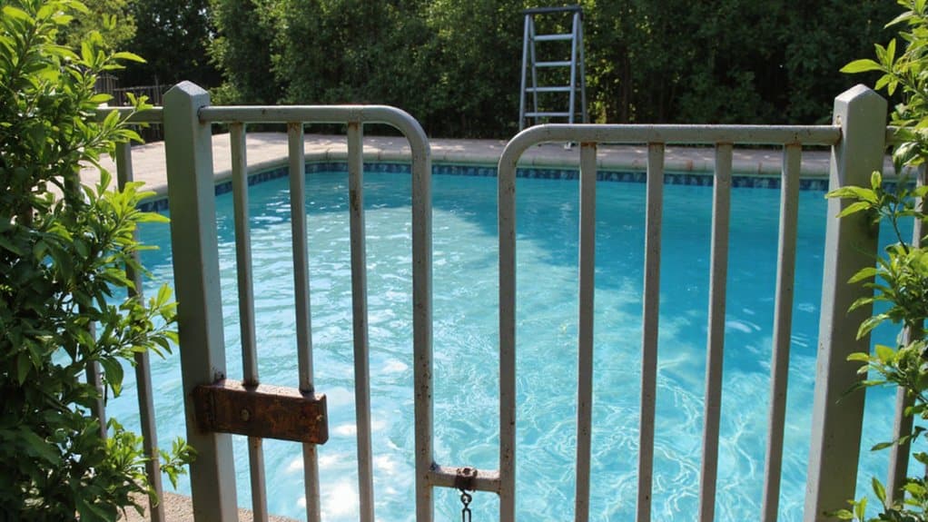 Pool fencing design with clear visibility and no climbing footholds