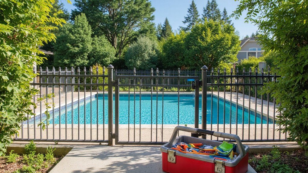 Pool fence installation and maintenance around a residential swimming pool