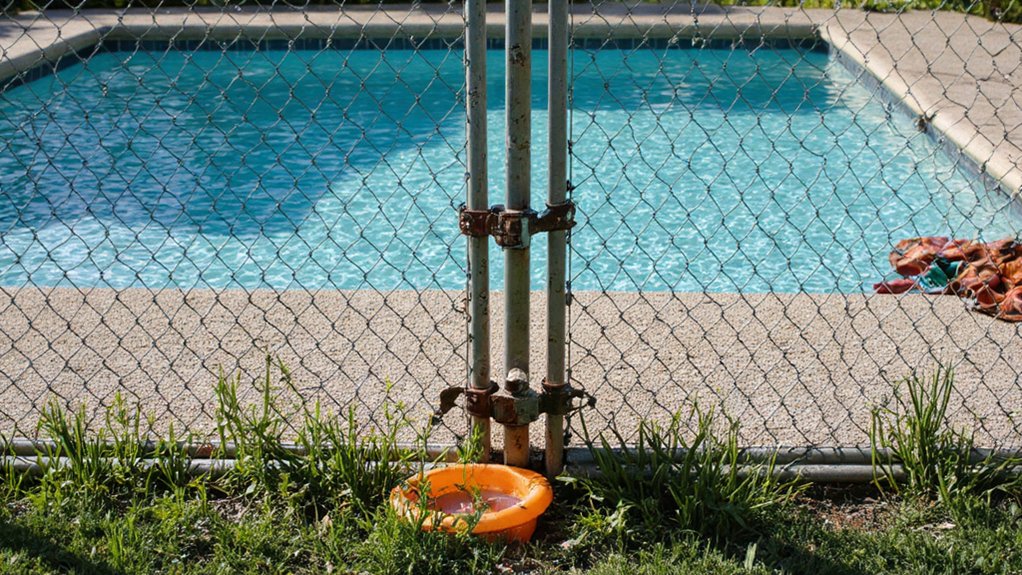 Pool fence maintenance and safety inspection for damaged sections
