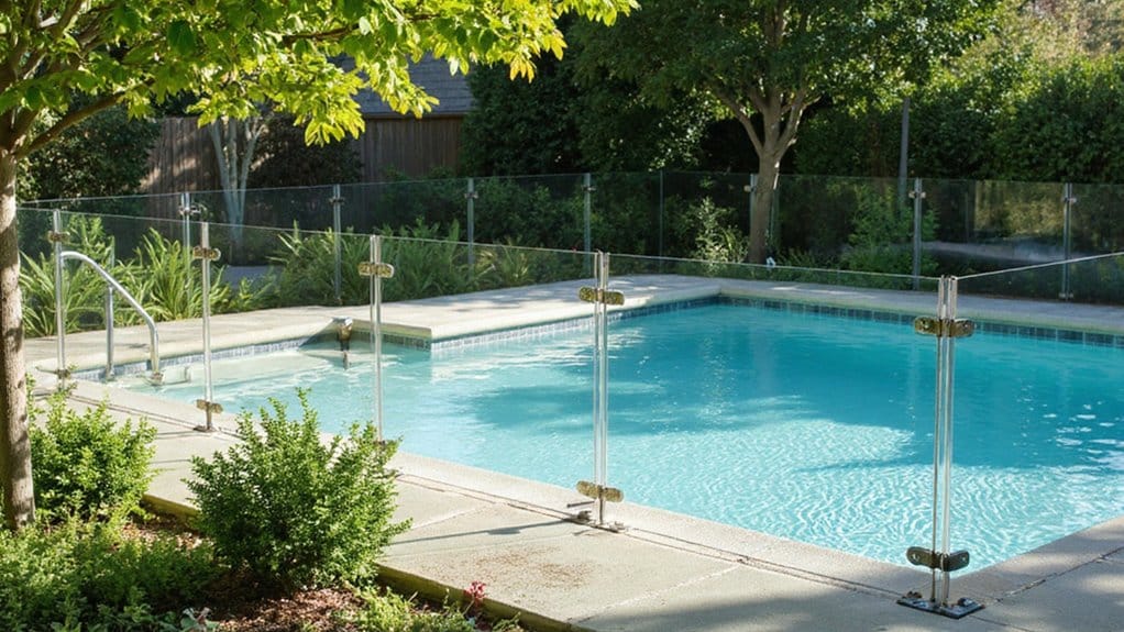 Pool fence with proper height and self-closing safety gate
