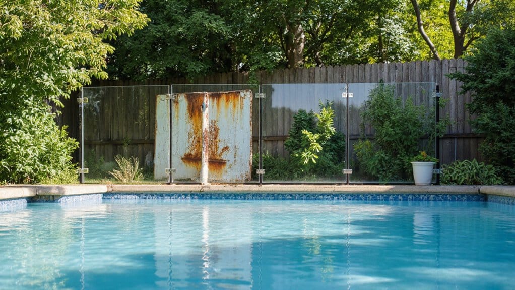 Upgraded pool fence providing a safer backyard pool area