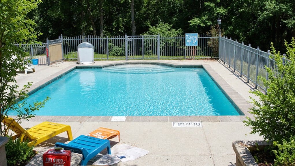 Pool safety upgrades including a cover and rescue equipment